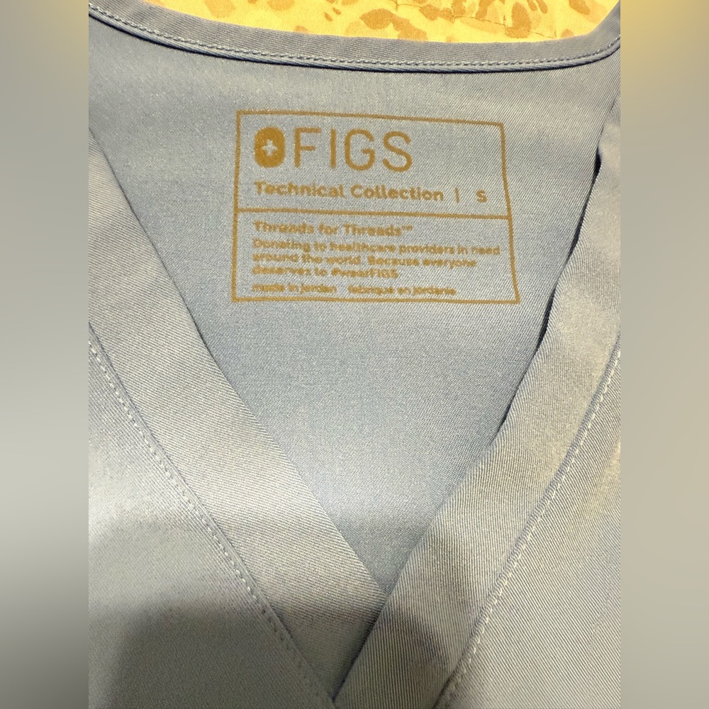 Figs Women's Light Blue V-Neck Blouse